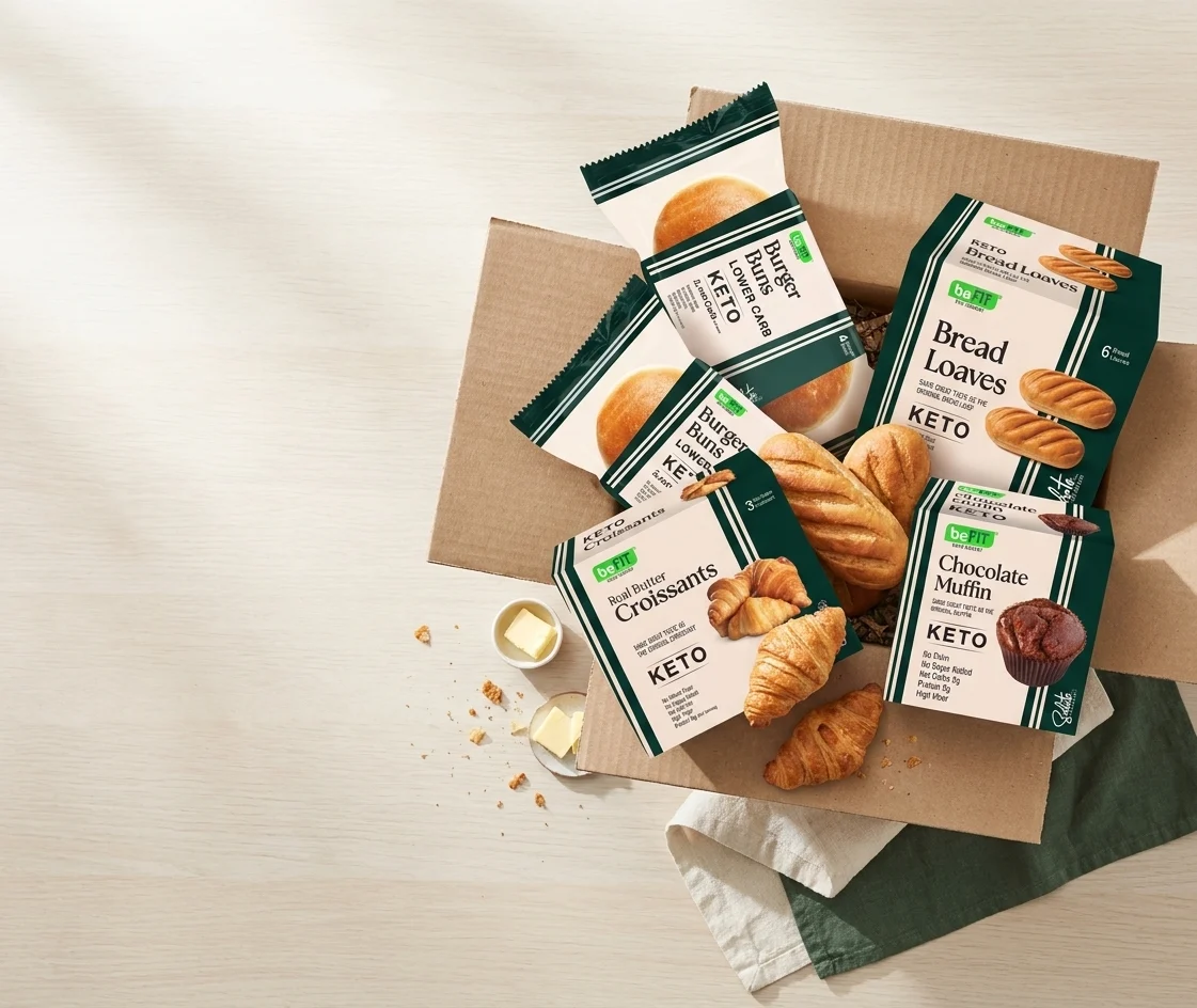 Befit keto sliced bread and croissant