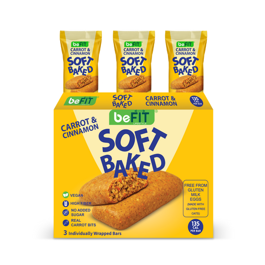 beFIT Soft-Baked Bars Carrot & Cinnamon - 3pcs Box (105gm)