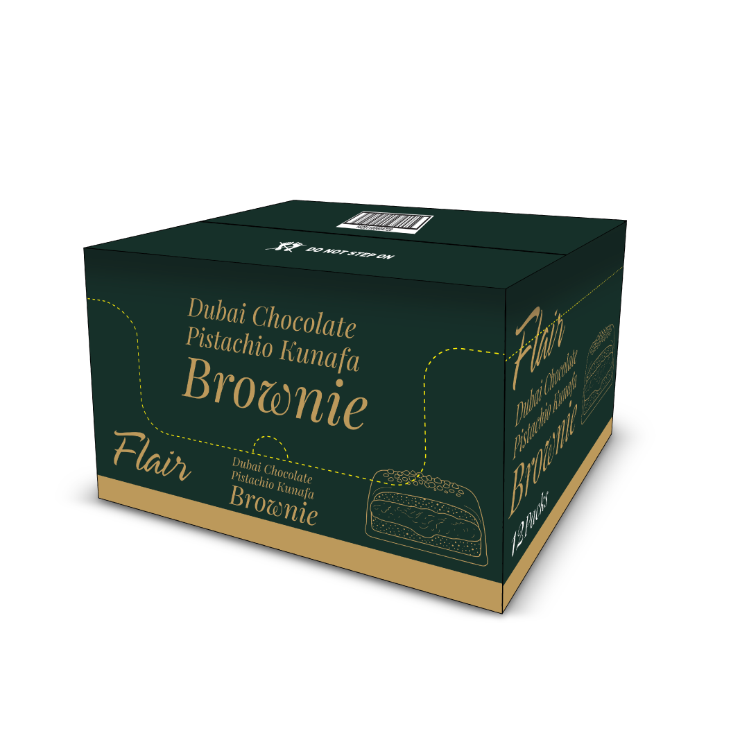 Flair Dubai Chocolate Pistachio Kunafa Brownie - 50gm (Box of 12)