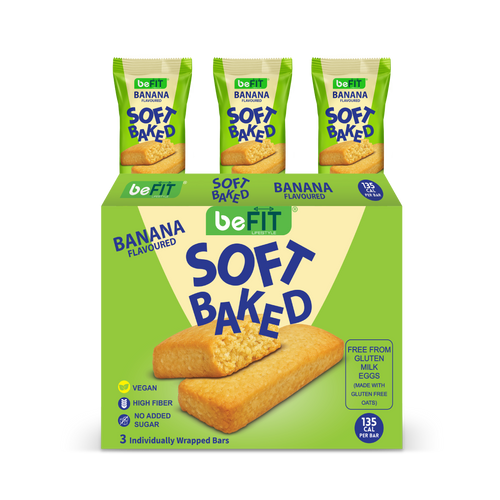beFIT Soft-Baked Bars Banana - 3pcs Box (105gm)