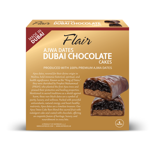 Flair Dubai Ajwa Dates Chocolate Cake Bar - 6pcs Box (165gm)