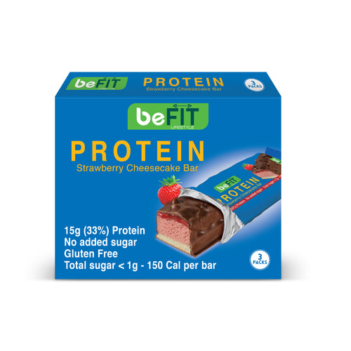 beFIT Protein Cake Bar Strawberry Cheesecake - 3pcs Box (135gm)