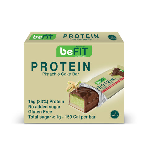 beFIT Protein Cake Bar Pistachio - 3pcs Box (135gm)