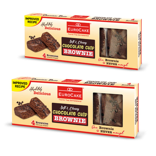 Eurocake Chocolate Chip Brownie pack of 4 x 2 boxes