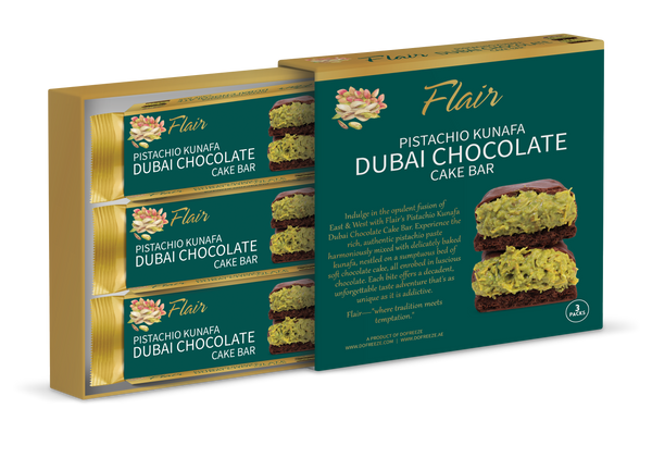 Pistachio Kunafa Dubai Chocolate Cake Bar (3pcs per Box)