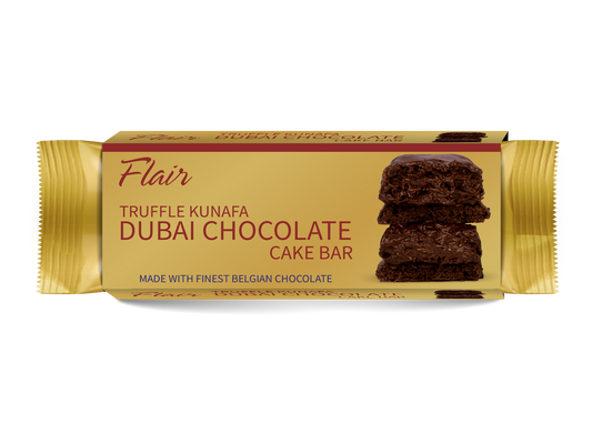 Flair Dubai Truffle Kunafa Chocolate Cake Bar - 55gm