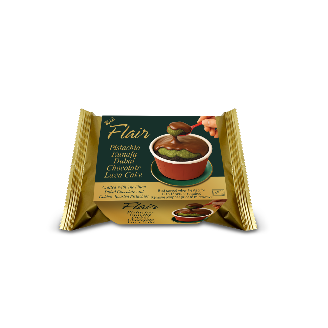 Flair Dubai Pistachio Kunafa Chocolate Lava Cake - 12pcs Pack (720gm)
