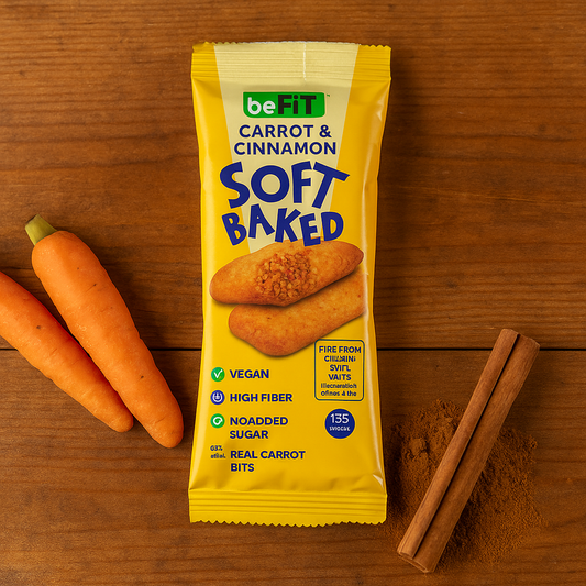 beFIT Soft-Baked Bars Carrot & Cinnamon - 3pcs Box (105gm)