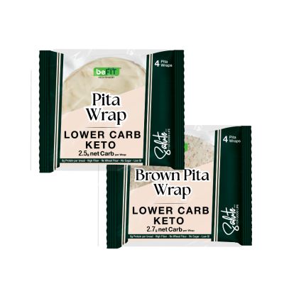 BeFit Pita Wrap Lower Carb Keto 200gm + BeFit Brown Pita Wrap Lower Carb Keto @20%Off